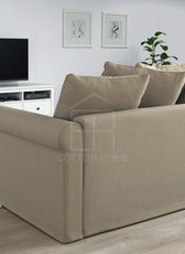 Urbanite 4 Seater Chaise Longue Fabric Sofa L126cm x W328cm x H104cm Beige - Cotton Home