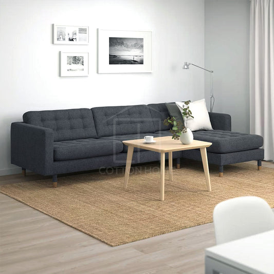 Zestoria 4 Seater Chaise Longue Sofa L158cm x W280cm x H78cm Dark Grey - Cotton Home