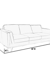 Lesa Leather Square Arm Sofa - Cotton Home