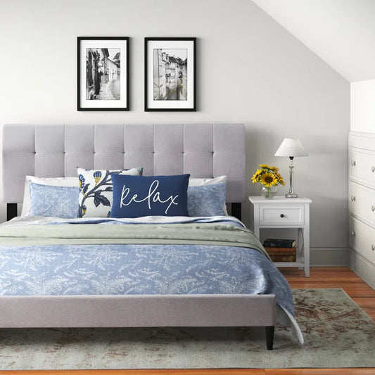 Tuflo Tufted Upholstered Low Profile Platform Bed - Cotton Home