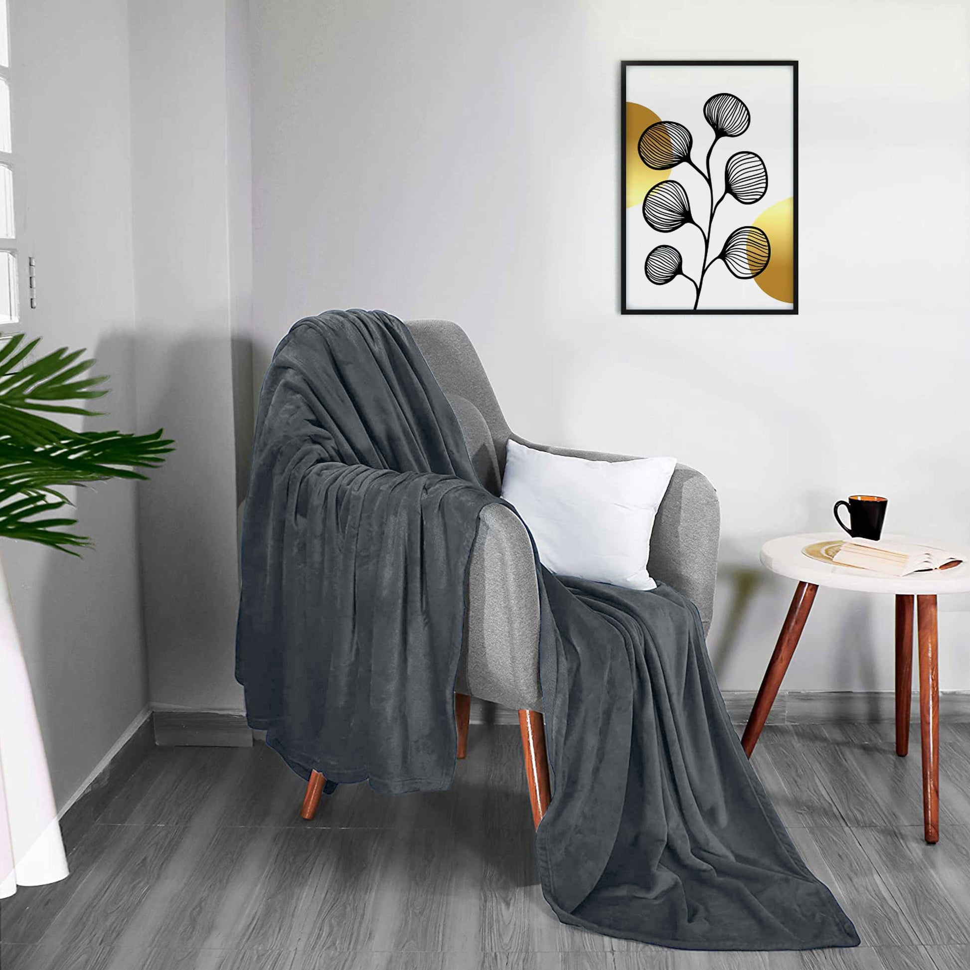 Soft Flannel Blanket Single Size 160x220cm Silver - Cotton Home