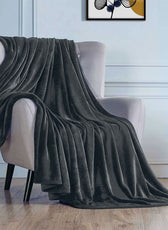 Soft Flannel Blanket Single Size 160x220cm Silver - Cotton Home