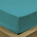3 Piece Fitted Sheet Set Super Soft Teal Twin Size 160x200+30cm with 2 Pillow Case - Cotton Home