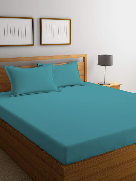 REST 3PCS SET KING FITTED SHEET SUPER SOFT-TEAL - Cotton Home