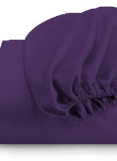 REST 3PCS SET DOUBLE FITTED SHEET SUPER SOFT-DK PURPLE - Cotton Home
