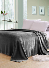 Soft Flannel Blanket Single Size 160x220cm Silver - Cotton Home