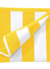 Oversized 100% Cotton Striped Pool Towel - Yellow