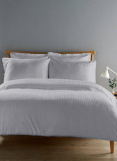 4-Piece Duvet Cover 100% Cotton (1 Duvet Cover + 1 Fitted Sheet + 2 Pillow Cases) Queen 160x220cm Grey - Cotton Home